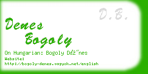 denes bogoly business card